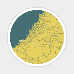 Dubai yellow map Magnet